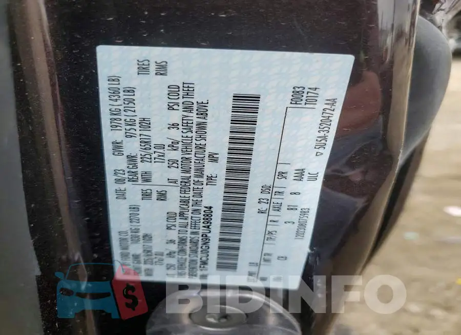1FMCU0GN9PUA98804 Photo# 13