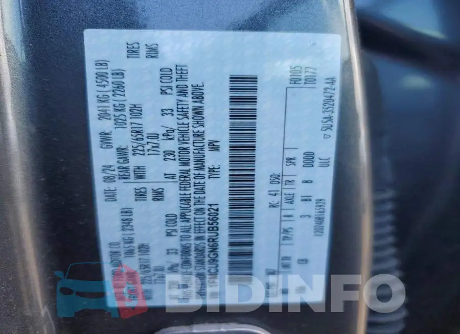 1FMCU9GN6RUB56021 Photo# 12