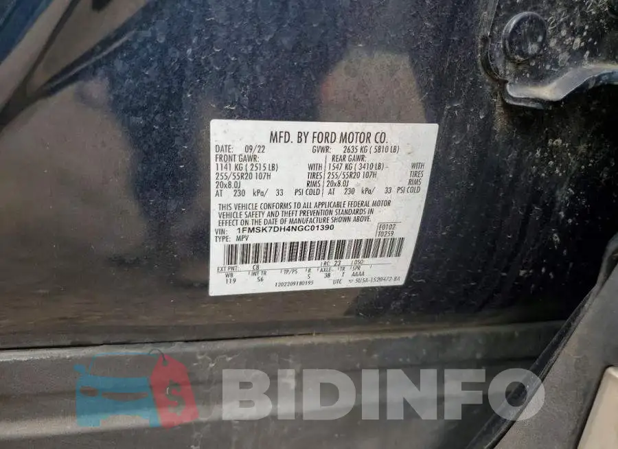 1FMSK7DH4NGC01390 Photo# 12