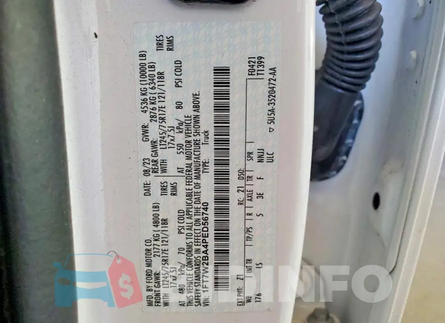 1FT7W2BA4PED56740 Photo# 12