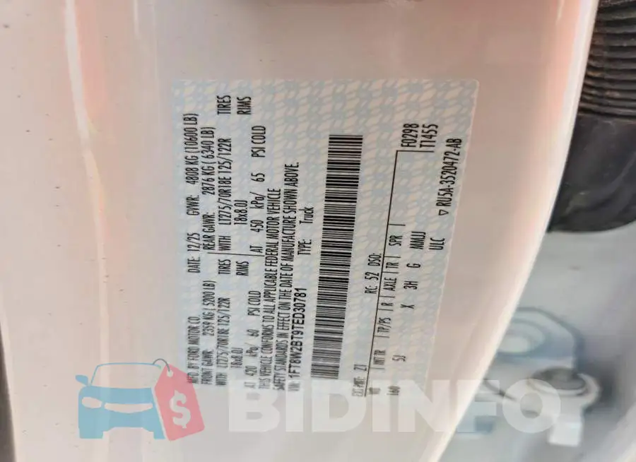 1FT8W2BT9TED30781 Photo# 12