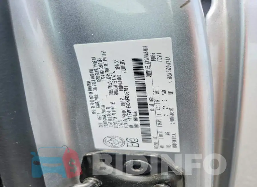 1FTEW1E43KFB96781 Photo# 13