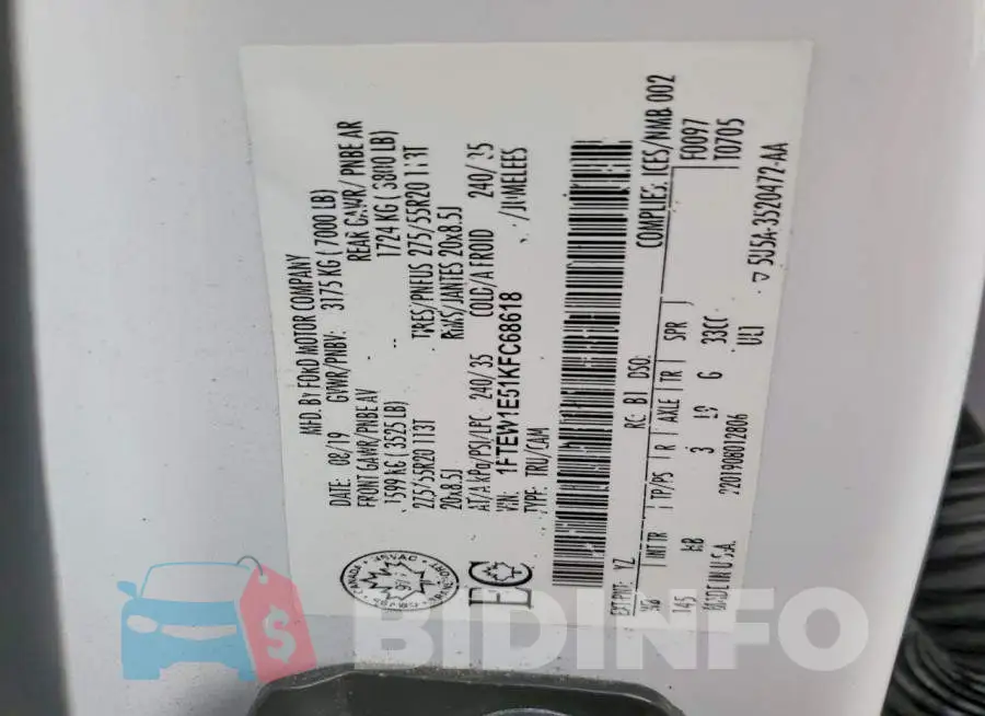 1FTEW1E51KFC68618 Photo# 12