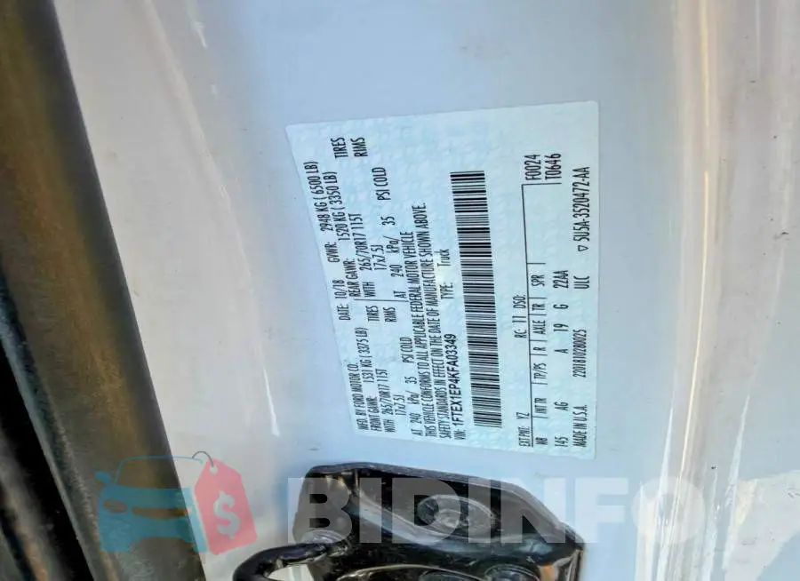 1FTEX1EP4KFA03349 Photo# 10