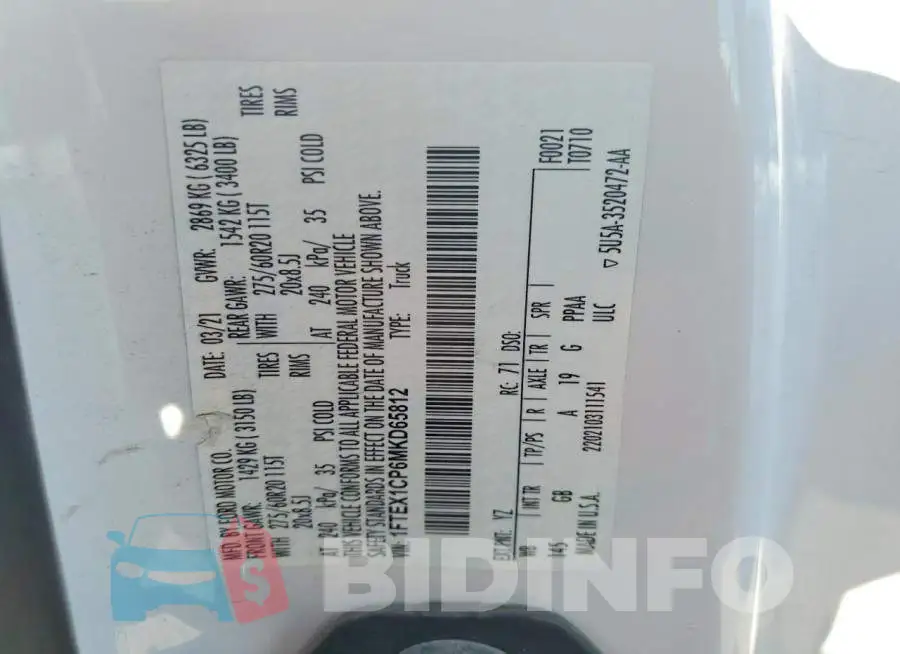 1FTEX1KP6TKD18862 Photo# 12