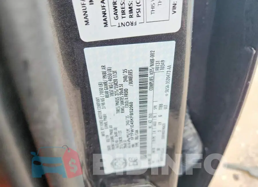 1FTFW1E45KFB52060 Photo# 12