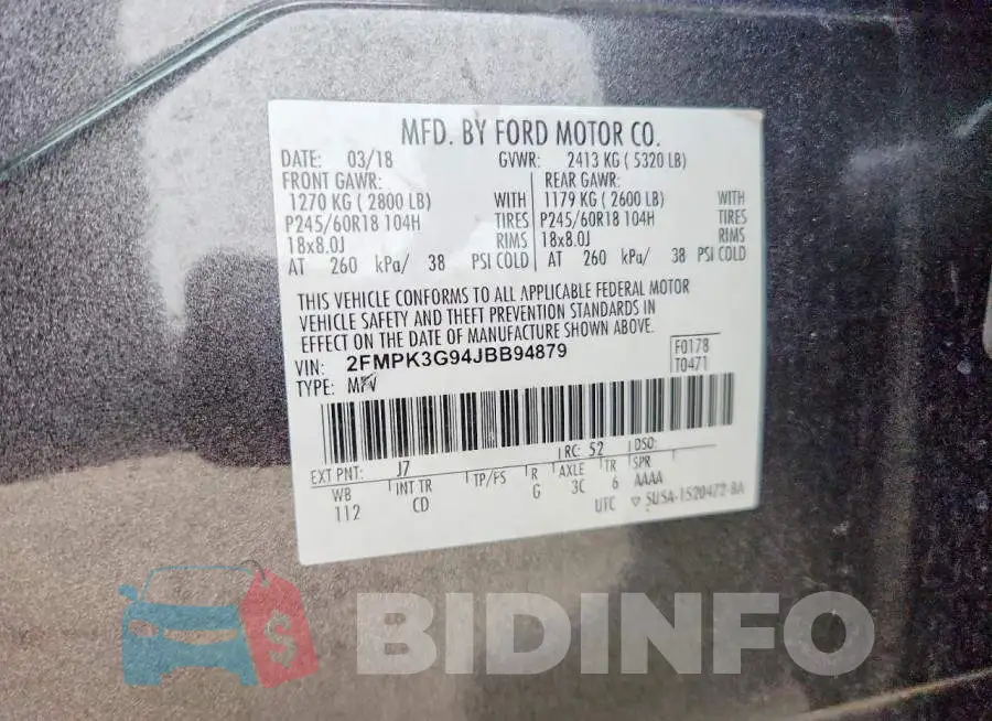 2FMPK3G94JBB94879 Photo# 12