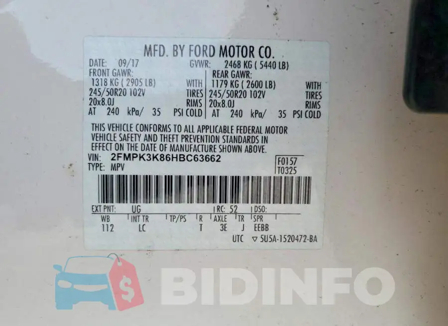 2FMPK3K86HBC63662 Photo# 13