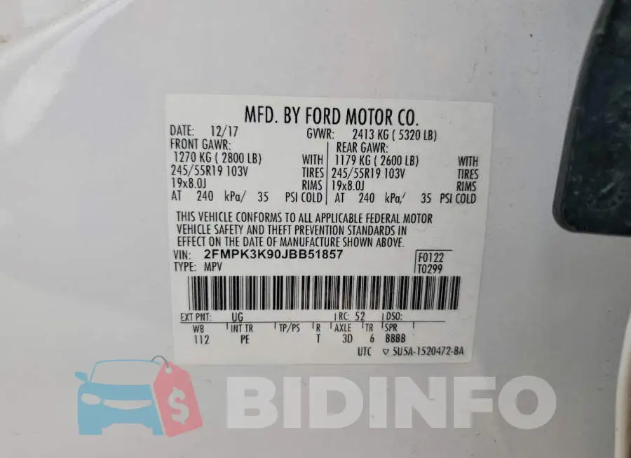 2FMPK3K90JBB51857 Photo# 13