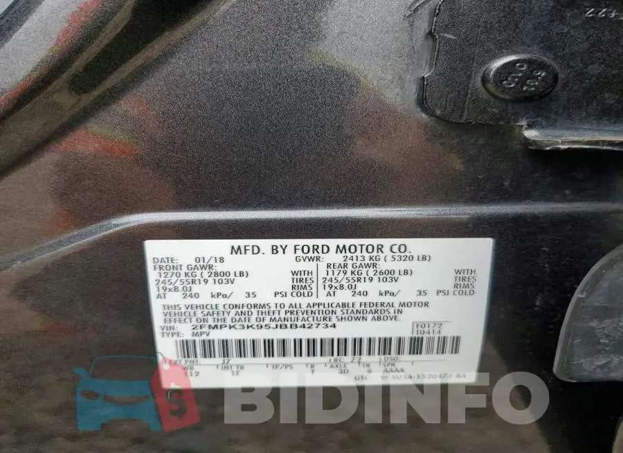 2FMPK3K95JBB42734 Photo# 14