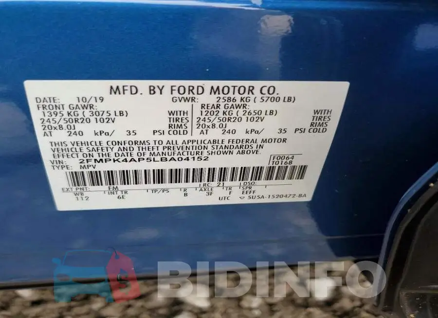2FMPK4AP5LBA04152 Photo# 12