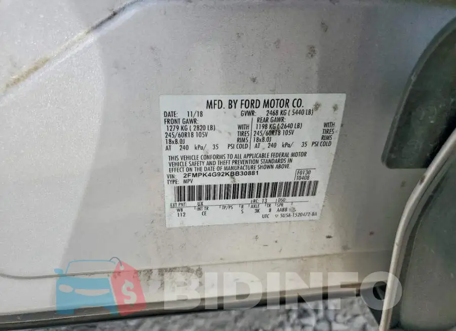 2FMPK4G92KBB30881 Photo# 12