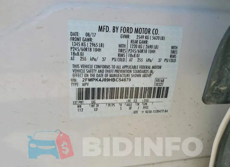 2FMPK4J89HBC54879 Photo# 13
