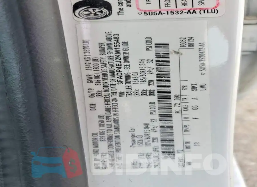 3FADP4EJ2KM155483 Photo# 12