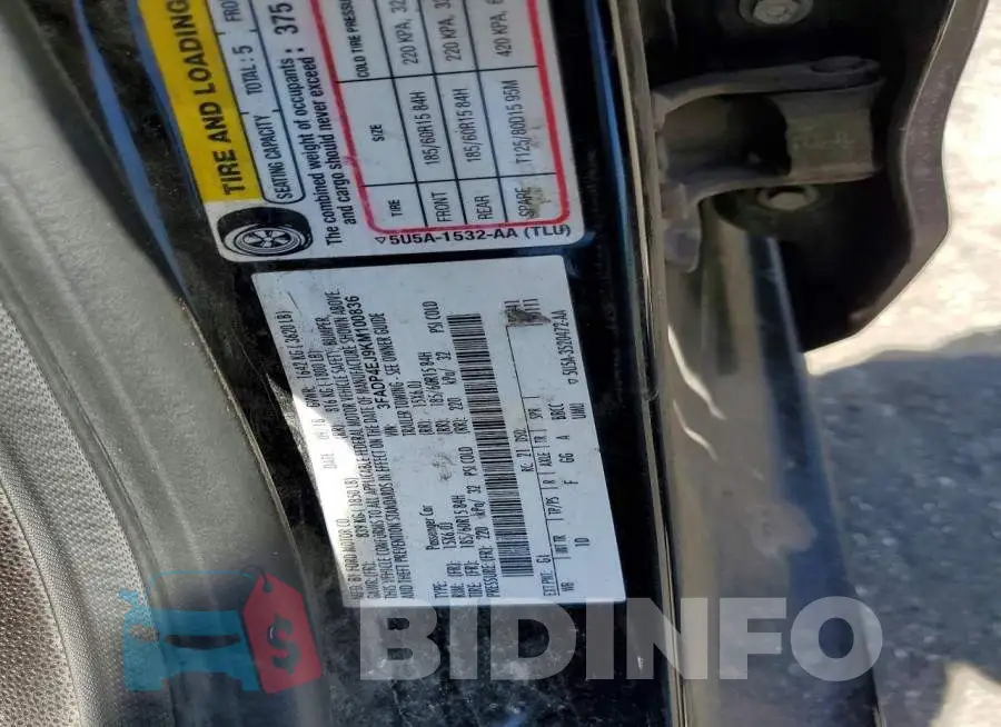 3FADP4EJ9KM100836 Photo# 12