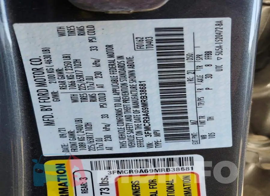 3FMCR9A69MRB38681 Photo# 12