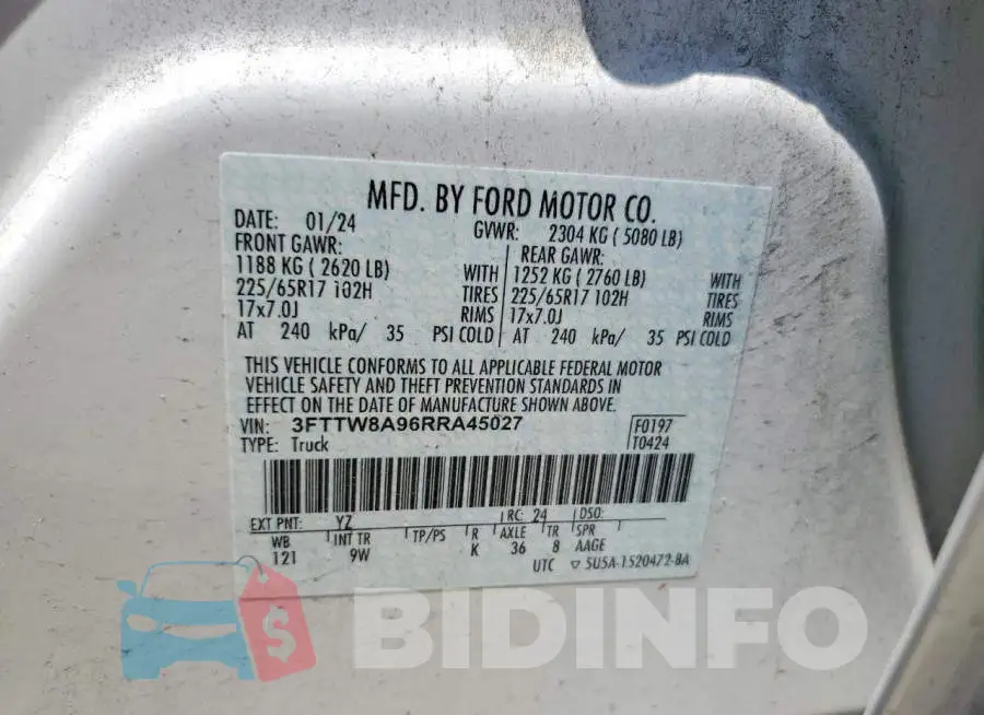 3FTTW8A96RRA45027 Photo# 12
