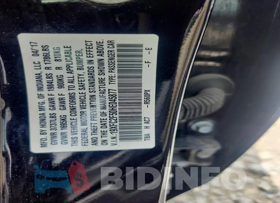 19XFC2F50HE045877 Photo# 12