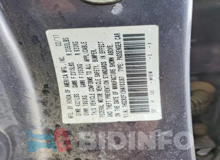 1HGCR2F13HA163067 Photo# 12