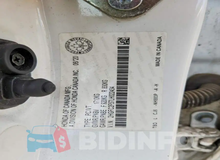 2HGFC2F57LH022434 Photo# 12
