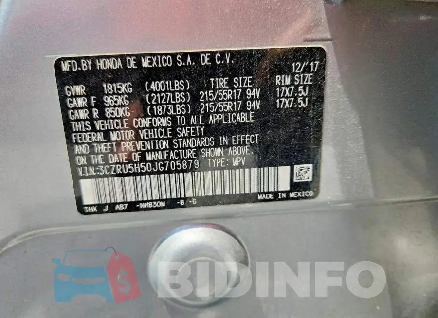 3CZRU5H50JG705879 Photo# 13