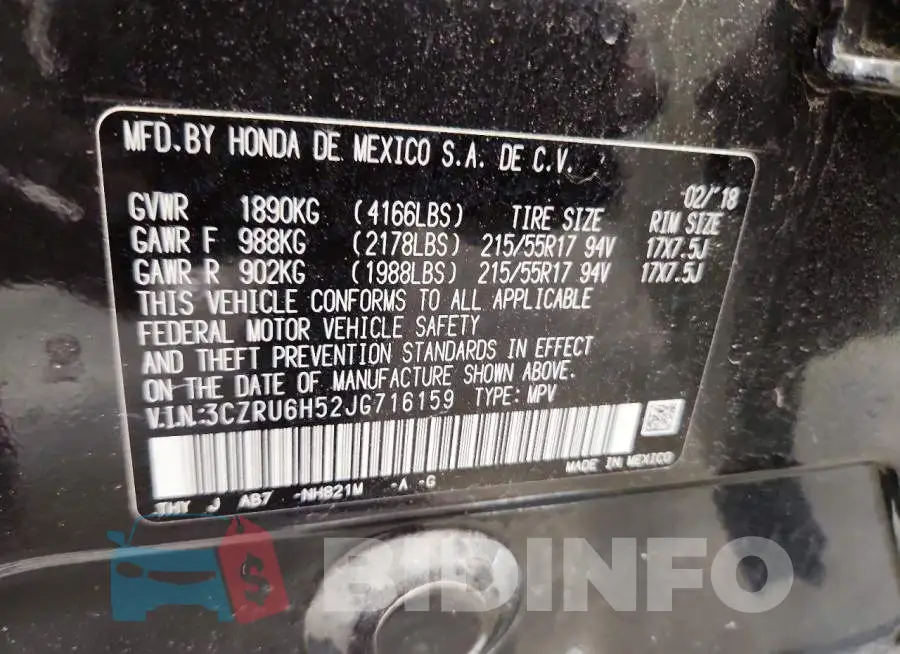 3CZRU6H52JG716159 Photo# 14