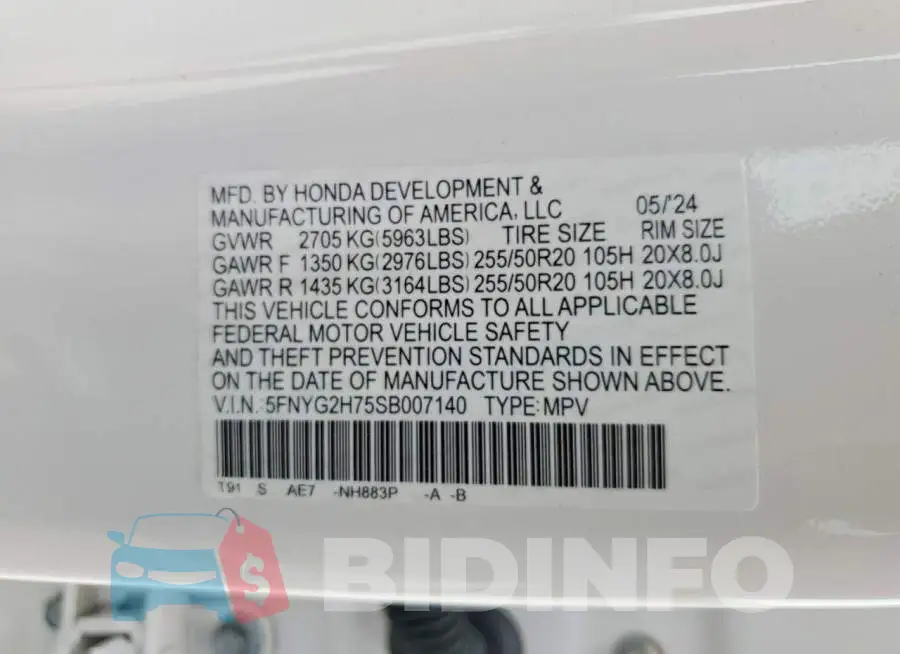 5FNYG2H75SB007140 Photo# 13