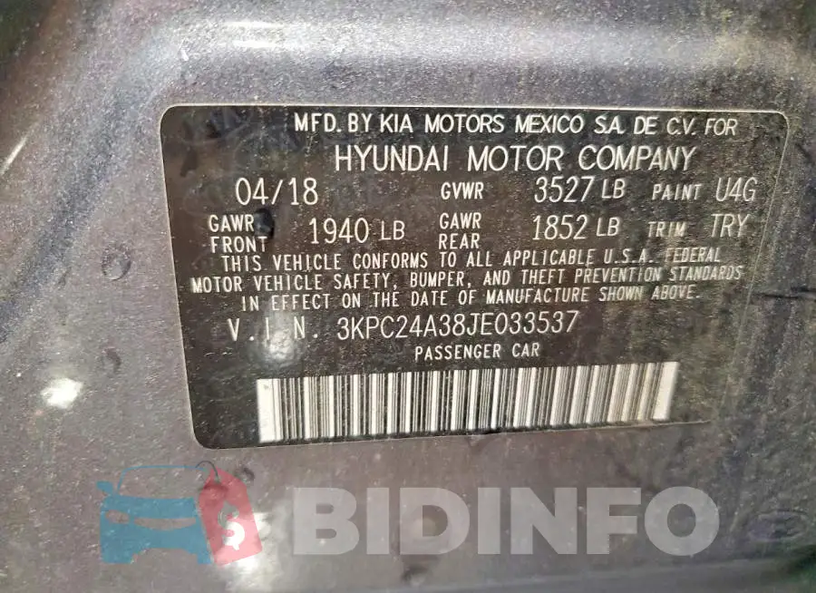 3KPC24A38JE033537 Photo# 12