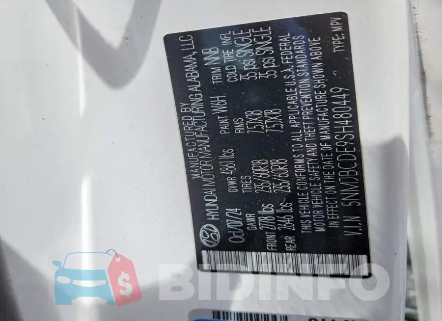 5NMJBCDE9SH480449 Photo# 12
