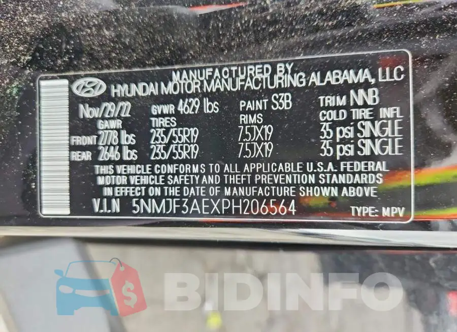 5NMJF3AEXPH206564 Photo# 13