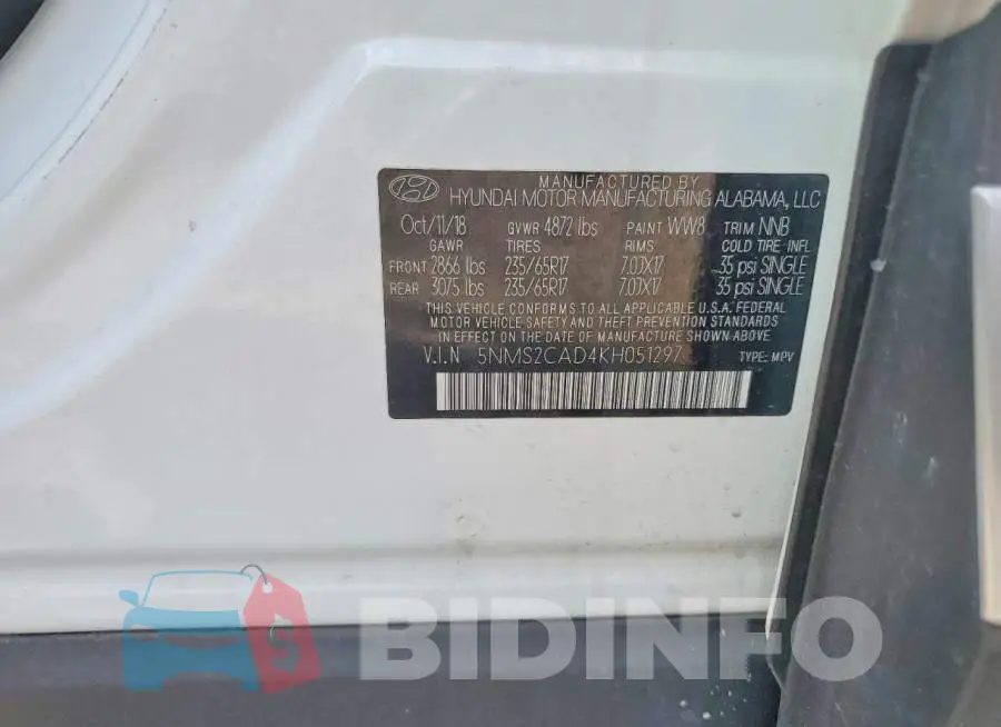 5NMS2CAD4KH051297 Photo# 12