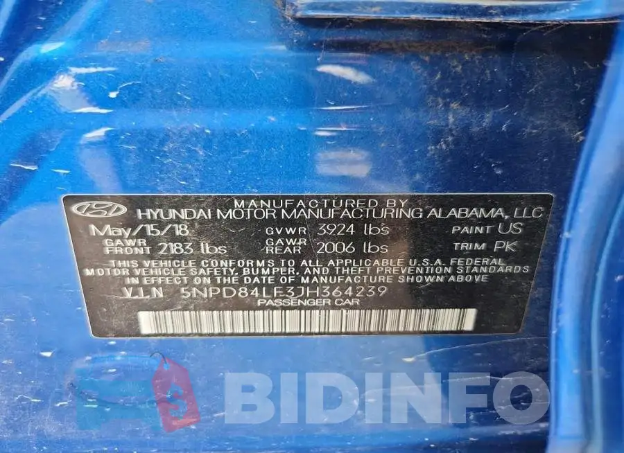 5NPD84LF3JH364239 Photo# 13