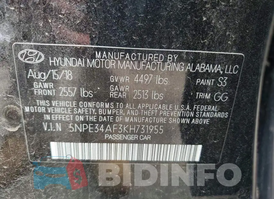 5NPE34AF3KH731955 Photo# 12