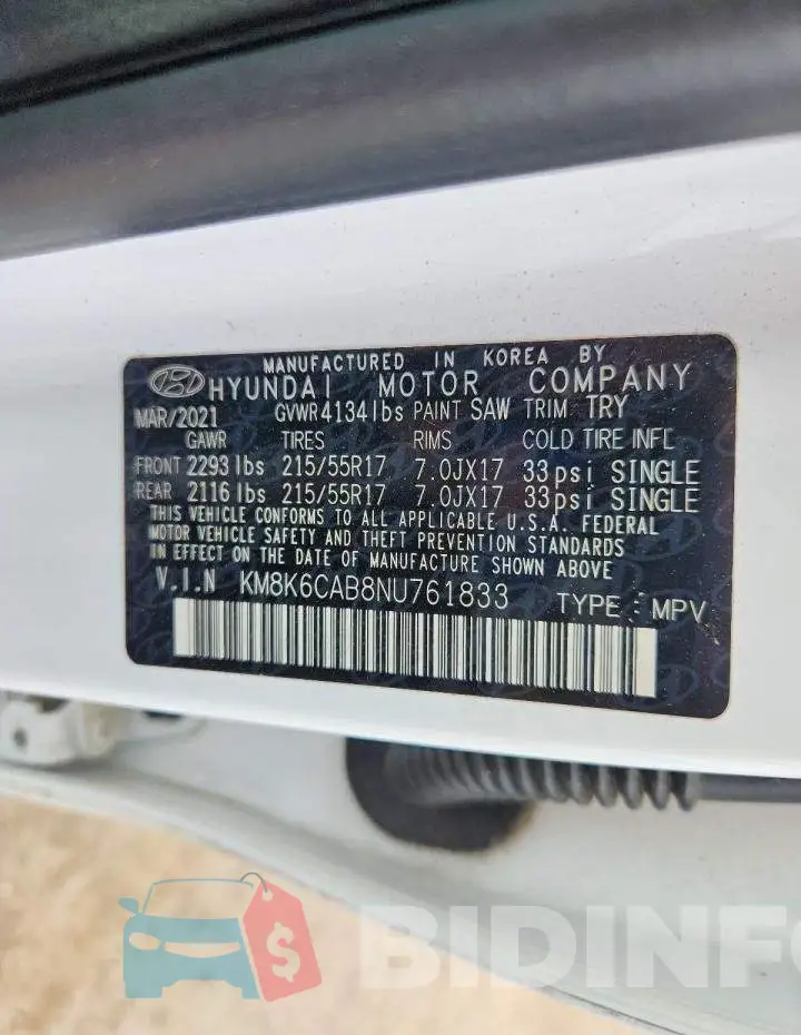 KM8K6CAB8NU761833 Photo# 13