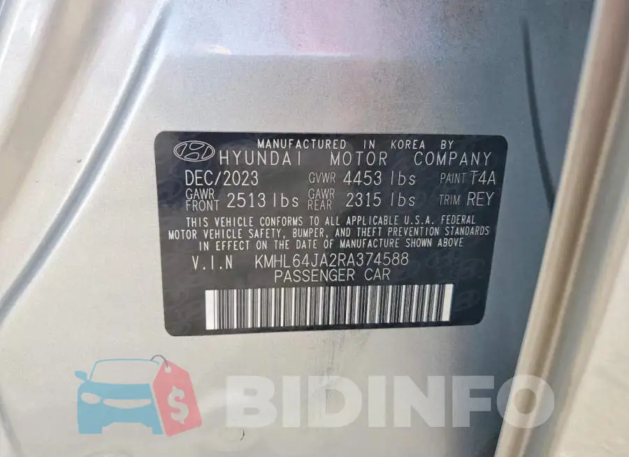 KMHL64JA2RA374588 Photo# 12