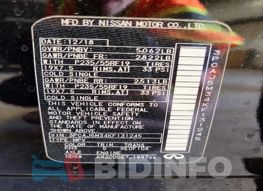 3PCAJ5M34KF131245 Photo# 14