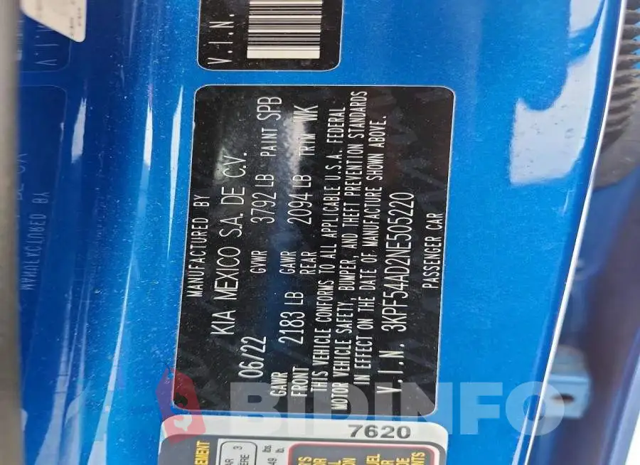 3KPF54AD2NE505220 Photo# 12