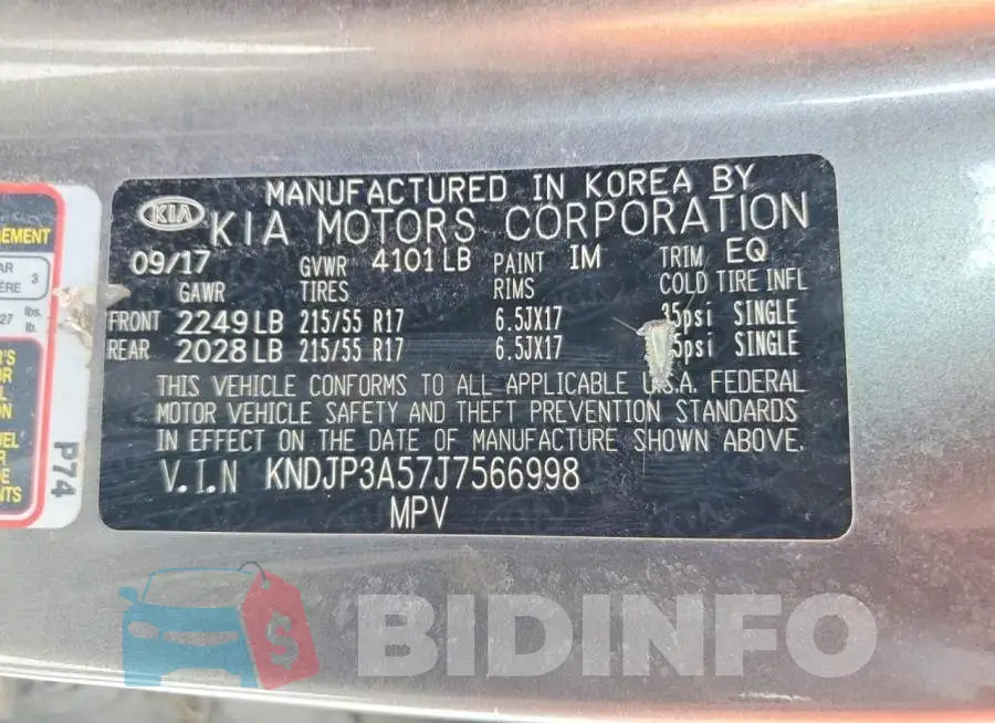 KNDJP3A57J7566998 Photo# 13