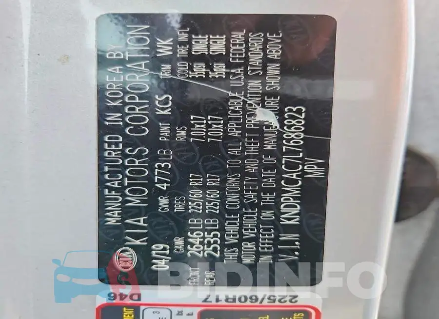 KNDPMCAC7L7686823 Photo# 13