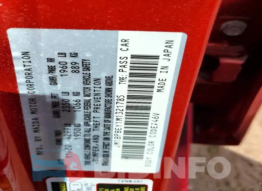 JM1BPBEY1M1321785 Photo# 12