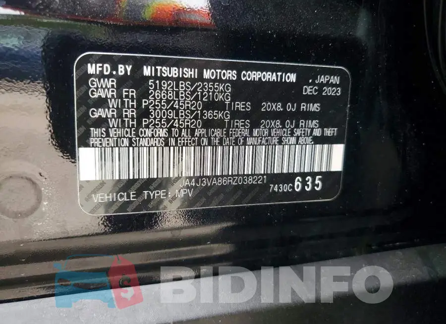 JA4J3VA86RZ038221 Photo# 14