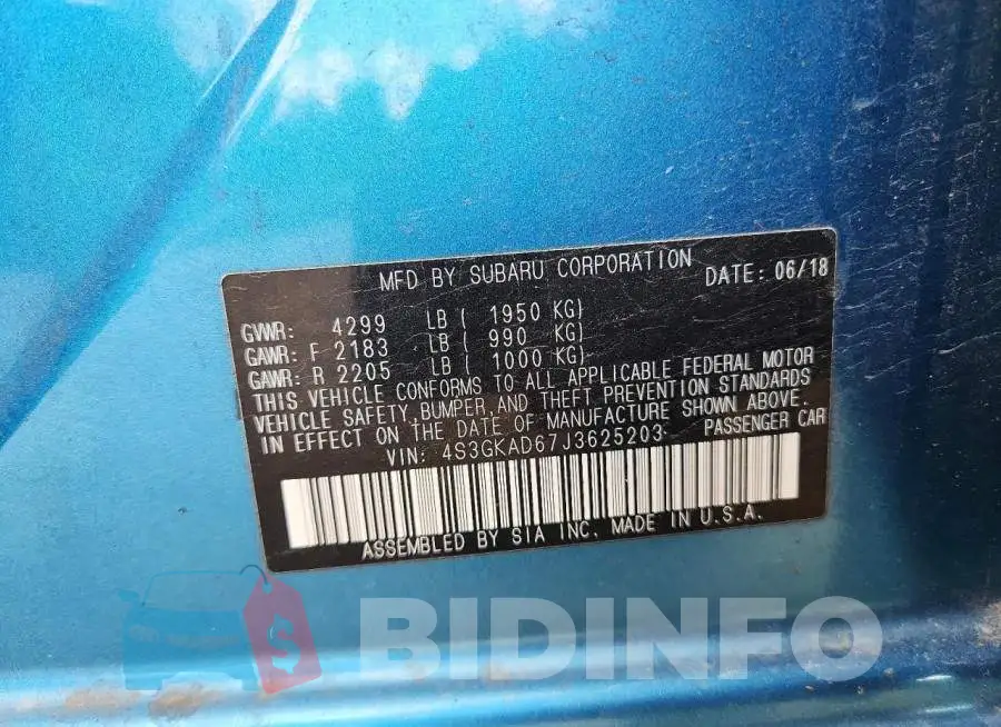 4S3GKAD67J3625203 Photo# 12