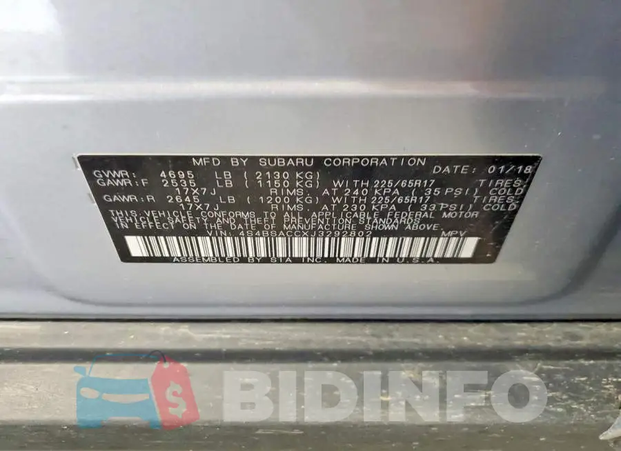 4S4BSACCXJ3292802 Photo# 14