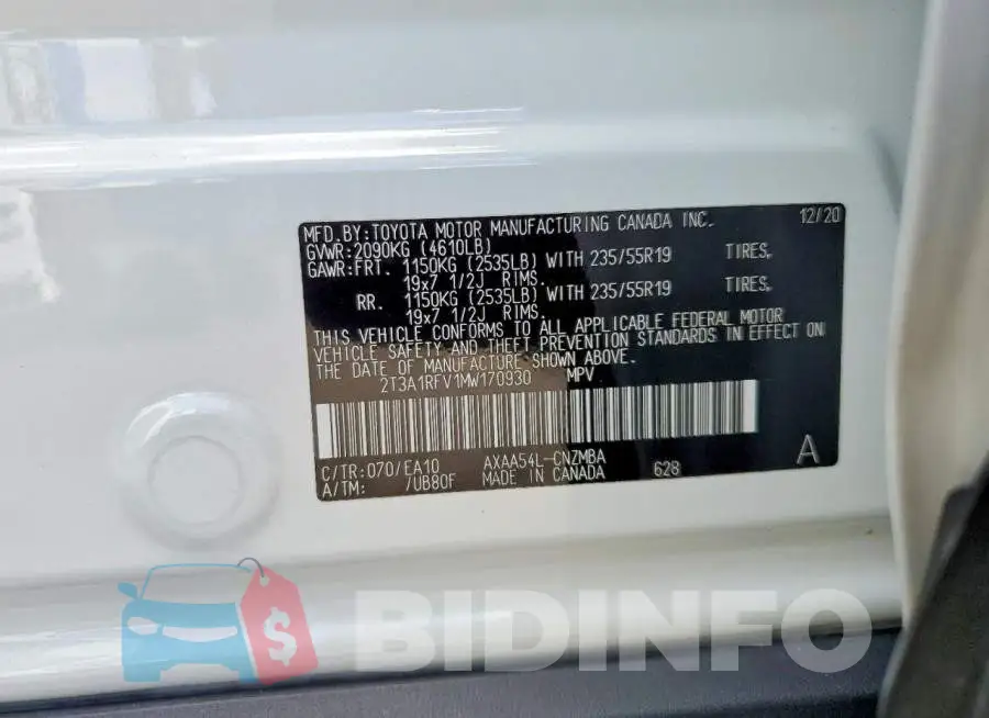 2T3A1RFV1MW170930 Photo# 12