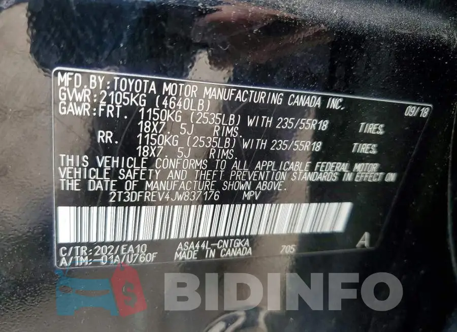 2T3DFREV4JW837176 Photo# 13