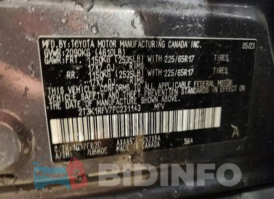 2T3K1RFV7PC231143 Photo# 13