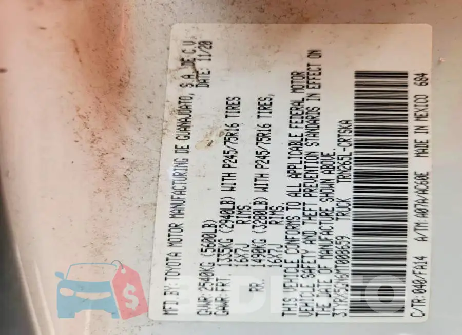 3TYRX5GN6MT008659 Photo# 12
