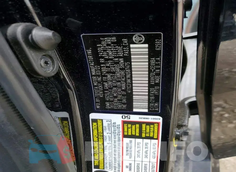 4T1C31AK1NU587475 Photo# 13