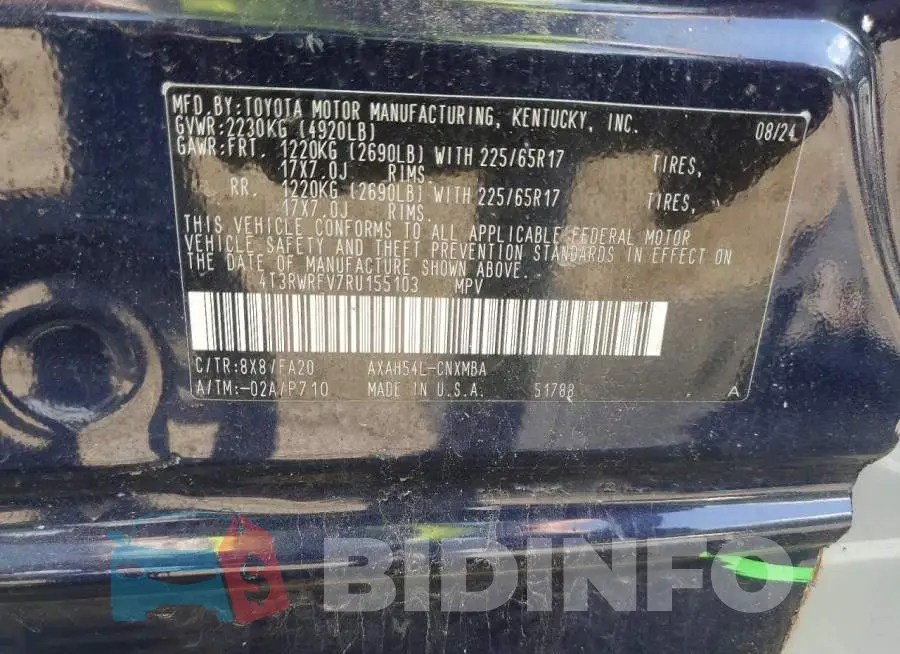 4T3RWRFV7RU155103 Photo# 13