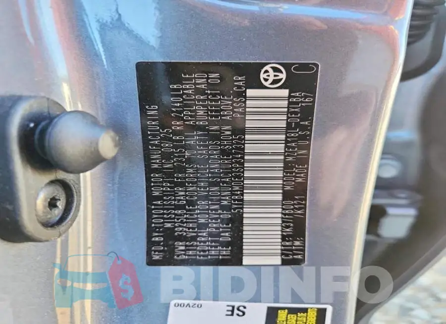 5YFB4MDE3SP347325 Photo# 12